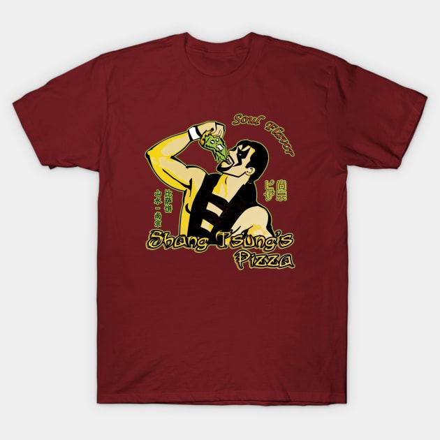 Shang Tsung's Pizza T-Shirt by rodmarck